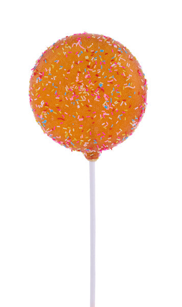 100Mm Orange Glitter Sprinkle Lollipop W/Stick-XC120320