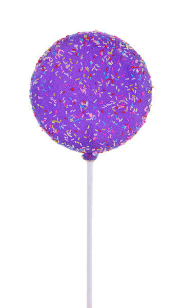 100Mm Purple Glitter Sprinkle Lollipop W/Stick-XC120323