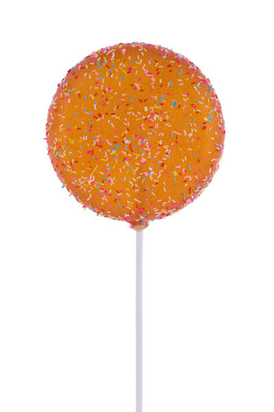 120Mm Orange Glitter Sprinkle Lollipop W/Stick - XC120420