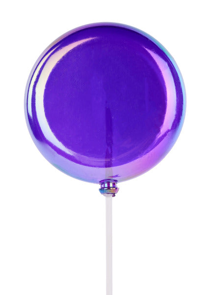 100Mm Clear Irid Fuchsia Lollipop W/Stick, 9.75"Oal-xc116607