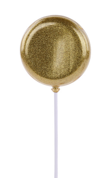 200Mm Gold Glitter Lollipop W/Stick, 19"Oal-xc120808
