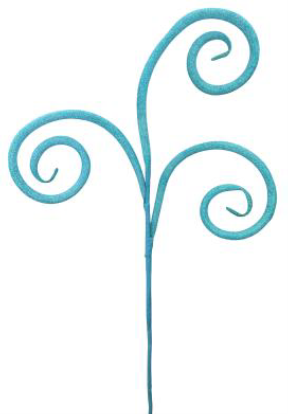 Glitter Tube Curly Pick x 3 H18-63882LTBL