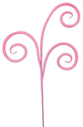 Glitter Tube Curly Pick x 3 H18-63882PK