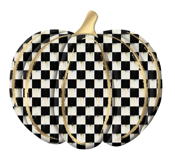 12"LX 11"J METAL/EMBOSSED CHECK PUMPKINS-MD165902