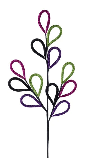 27"L Glitter Oval Loops Spray-MN0483AE