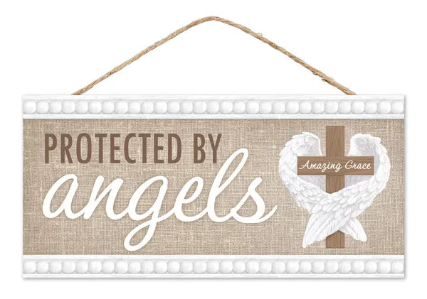 12.5"L PROTECTED BY ANGELS SIGN-AP740092