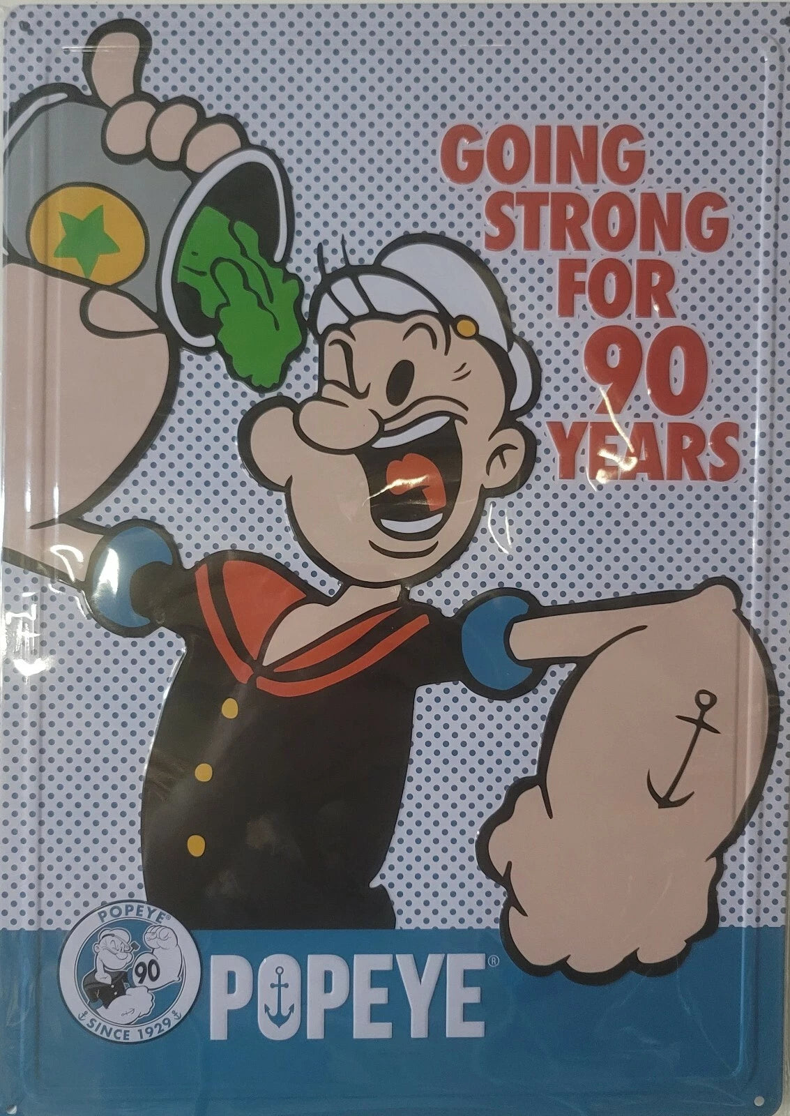 Popeye Going Strong for 90 Years 12 X 17" Tin Metal Sign-15032