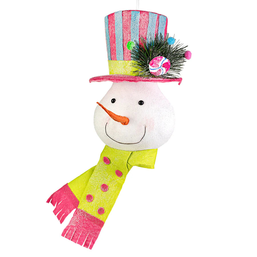 ORN Snowman Head H20xW9xD-Pink/Blue-85392PKBL