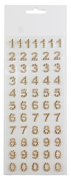 1/2" Rhinestone Number Sticker Page