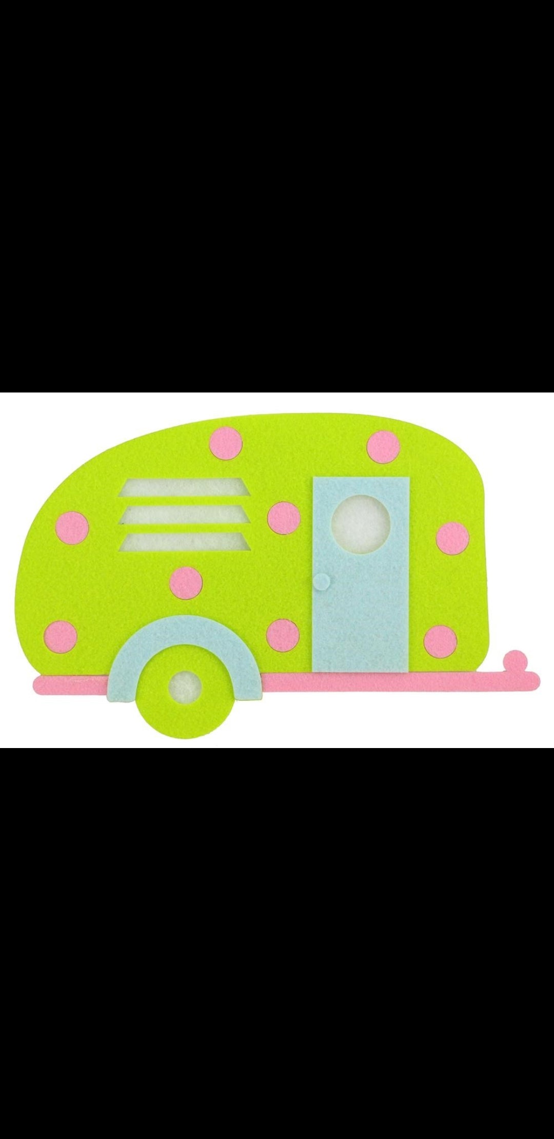 11.5"L X 7"H Felt Camper wreath attachment - MS1598