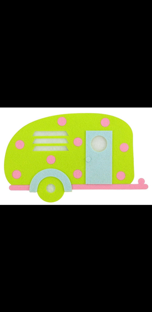 11.5"L X 7"H Felt Camper wreath attachment - MS1598