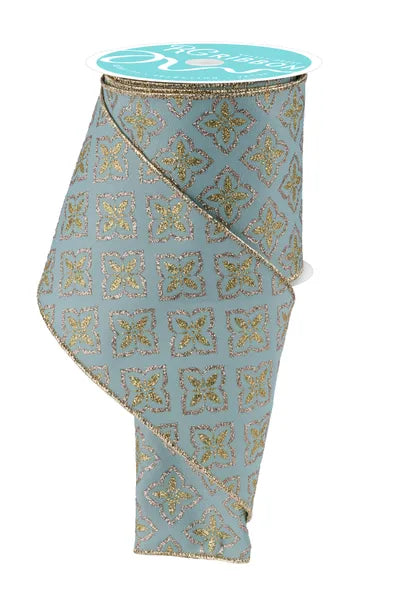 4" x 10yd Glitter Petals-Sage/Lt Gold/Champagne-RGF1991H2