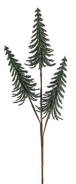 24"L POWDERED PINE TREE PICK- DARK GREEN- XS151840