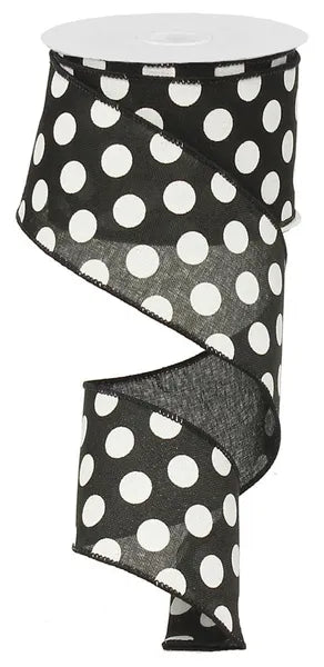 2.5" x 10yd Medium Multi Dots-Black/White-RX9146X6