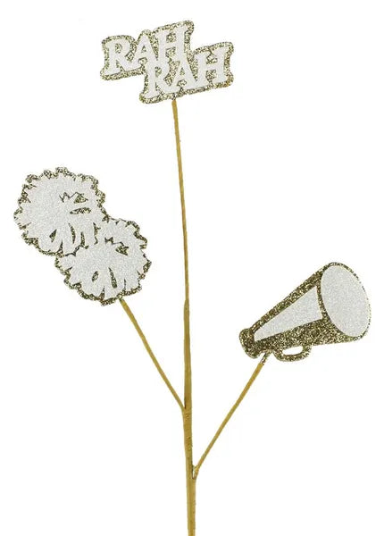 24.75"L Glitter Cheer Pick x 3-Gold/White-MN009108