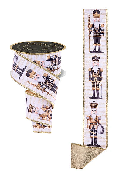 2.5"X10YD NUTCRACKER/FUSED- WHITE/BLACK/GOLD/LT SKIN- LX1224C6