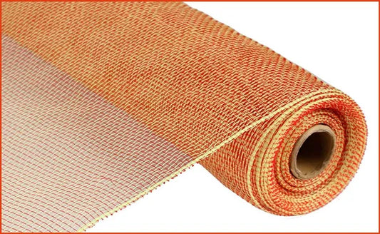 21" x 10yd Two Tone Metallic Deco Poly Mesh-Apple Green/Red-RE1000CW