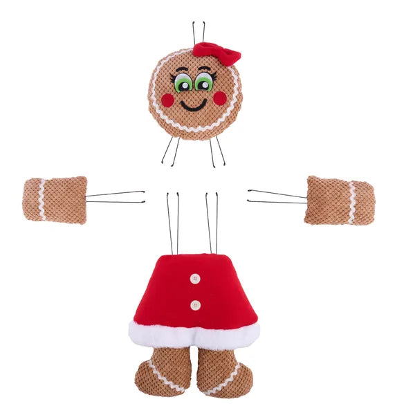 4 Pc 21"H Gingerbread Girl Decor Kit-Brown/Red/White-XC635924