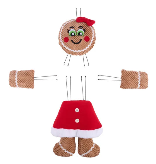4 Pc 21"H Gingerbread Girl Decor Kit-Brown/Red/White-XC635924