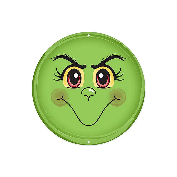 8"DIA METAL ELF FACE- GREEN/BLACK- MD0927