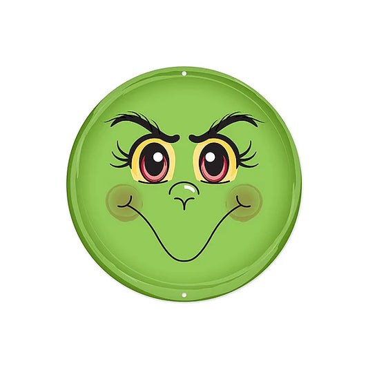 8"DIA METAL ELF FACE- GREEN/BLACK- MD0927