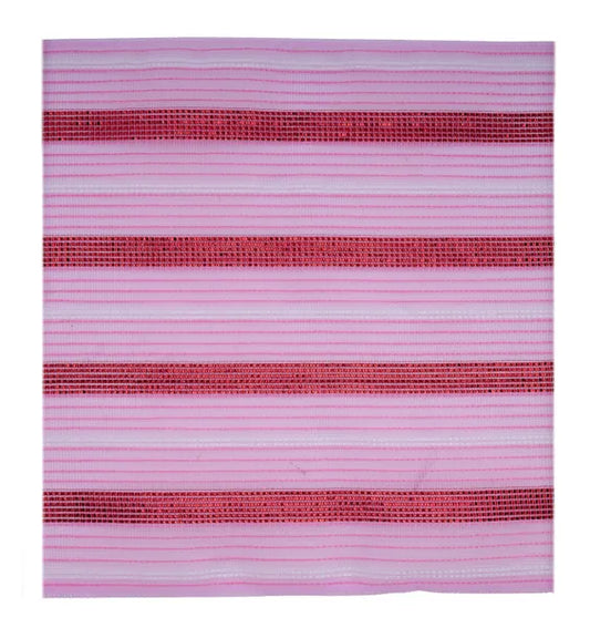 10.5"Sq Fine Weave Faux Jute/Met. Sheet-Pink/Red/White-RF2658AF