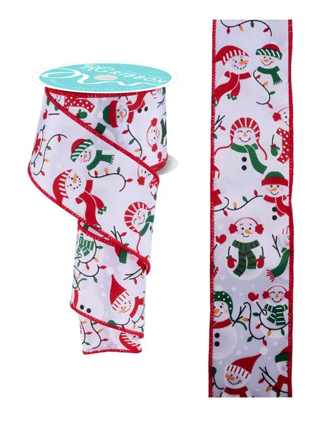2.5" x 10yd Snowman W/Christmas Lights-White/Multi-RGF167027