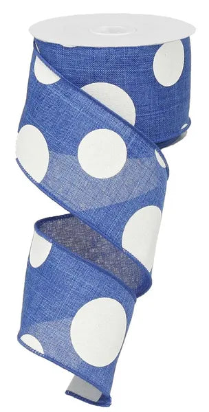 2.5" x 10yd Large Multi Dots-Royal Blue/White-RX9143WR
