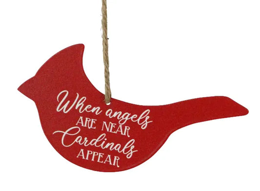 5.5"L Metal Angels Near Cardinals Appear-Red/White-MS1747