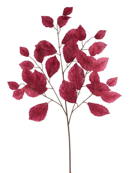 28"L ROSE LEAF SPRAY- 12PC/BDL, BURGUNDY- FG663305