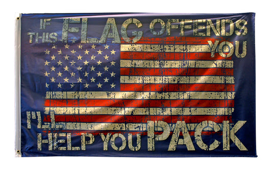 3' x 5' American Flag -If This Flag Offends You-40137