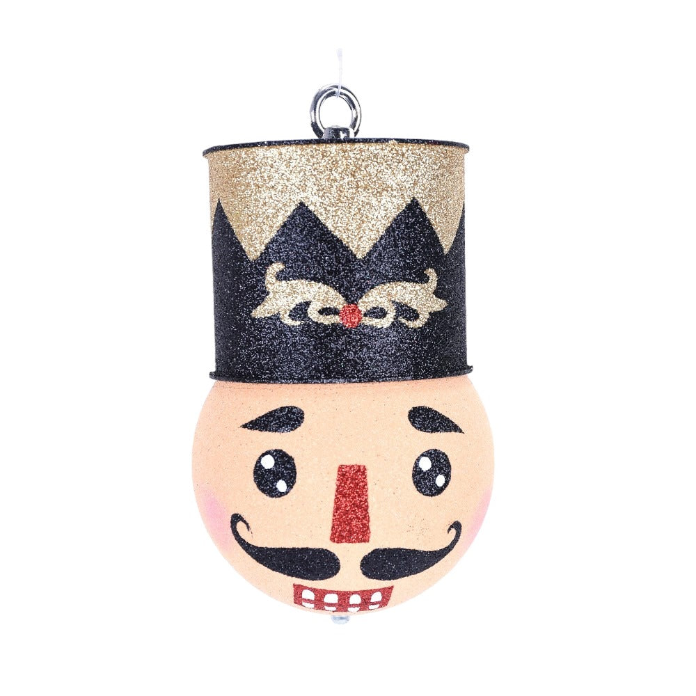 8.5" BLK GOLD HOLIDAY NUTCRACKER ORN - 105323
