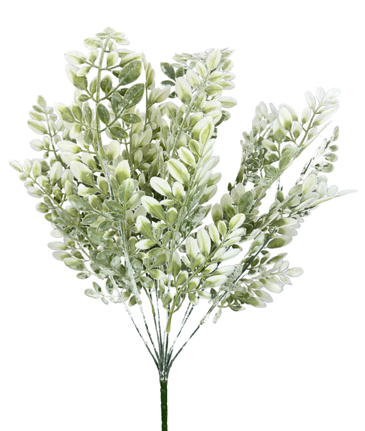 Plastic Flocked Hemlock Bush x 9 H23 - 13642CMGN