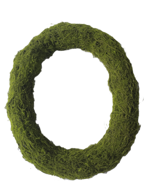 Moss Oval Wreath H18xW15-Green-13662GN