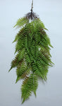 LARGE HANGING FERN BUSH GREEN RED - 15792