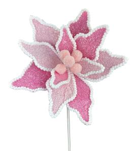 Poinsettia Pick H24xDIA11-PKWT- 86240PKWT