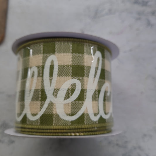 2.5"X10yd farmhouse welcome check ribbon