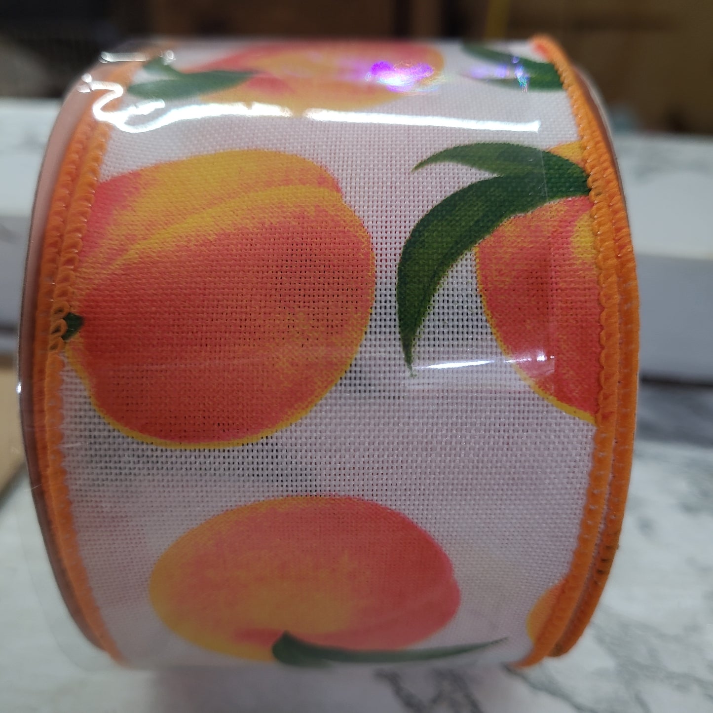 2.5"X10yd fruit peach ribbon