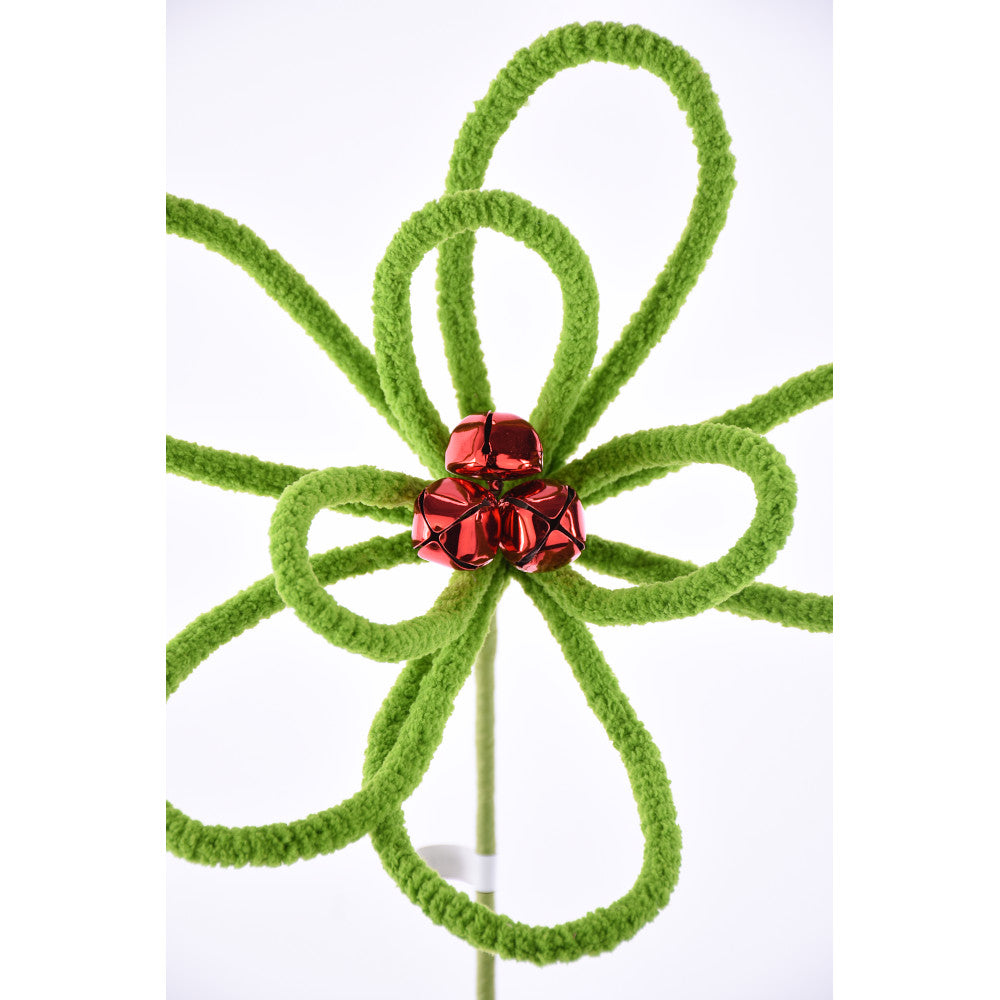 22 IN LOOP FLOWER STEM - GREEN/RED - 187158