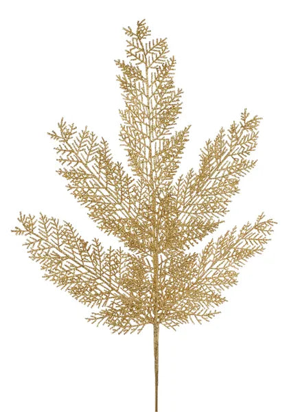 29"L Glitter Fern Spray-Gold-XS250208