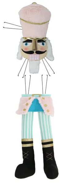 2 Pc 33"H Pastel Nutcracker Decor Kit-Wht/Blk/Blu/Pink/Grn/Gold-XC6267