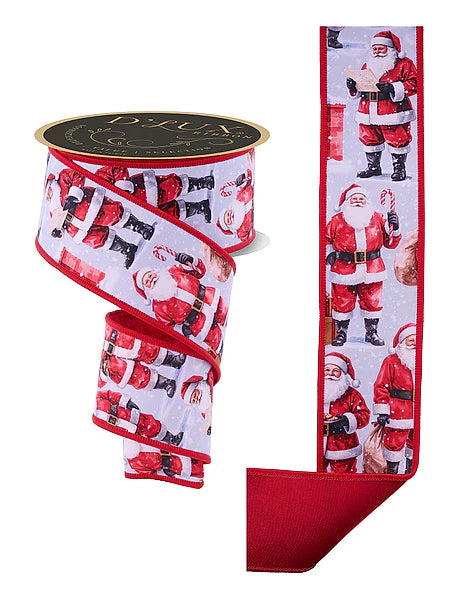 2.5"X10YD SANTA CLAUS/FUSED- WHT/RED/BLACK/BEIGE- LX127427