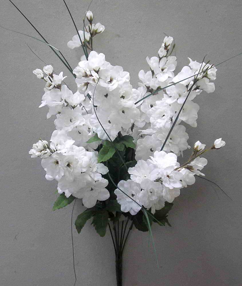 25" DELPHINIUM BUSH X 7-GPB011-WHITE