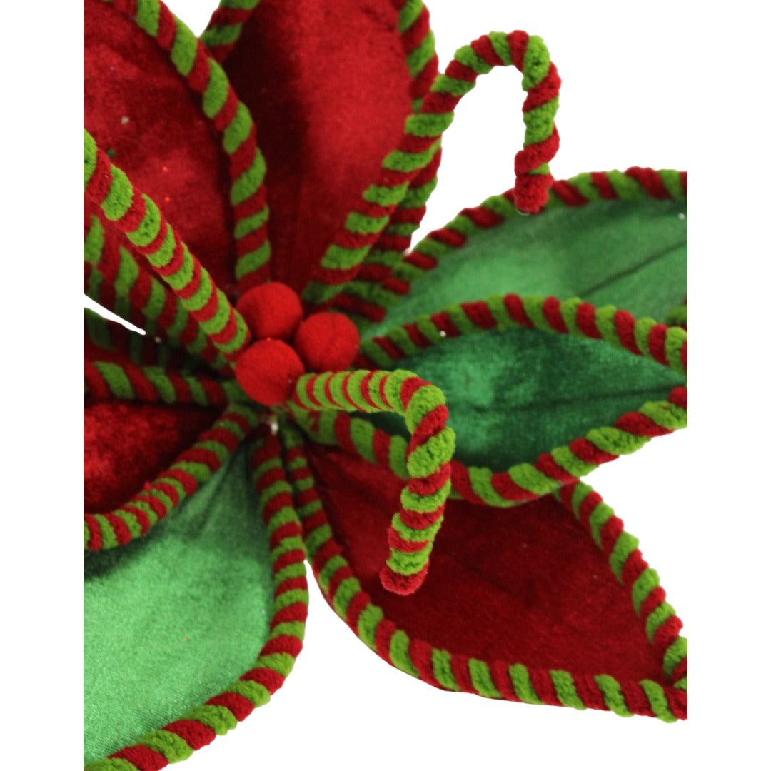 22 IN POINSETTIA STEM - RED GREEN - 218946