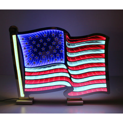 LED INFINITY USA FLAG 18.75"X24.5" - RED WHITE BLUE - 222094