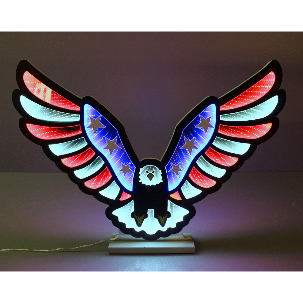 LED INFINITY USA FLAG EAGLE 17"X24" - RED WHITE BLUE - 222096