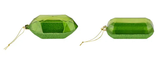 2 Asst 5.25"L Glitter Gem Ornament-Lime Green-XJ563369
