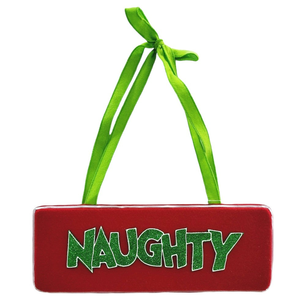 6" RED GREEN NAUGHTY ORN - 225311
