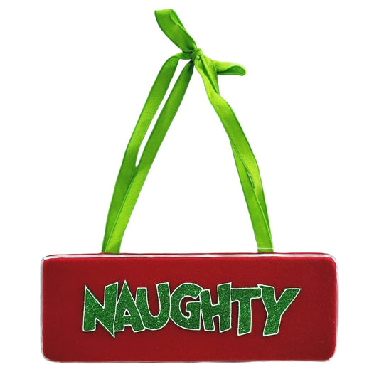6" RED GREEN NAUGHTY ORN - 225311