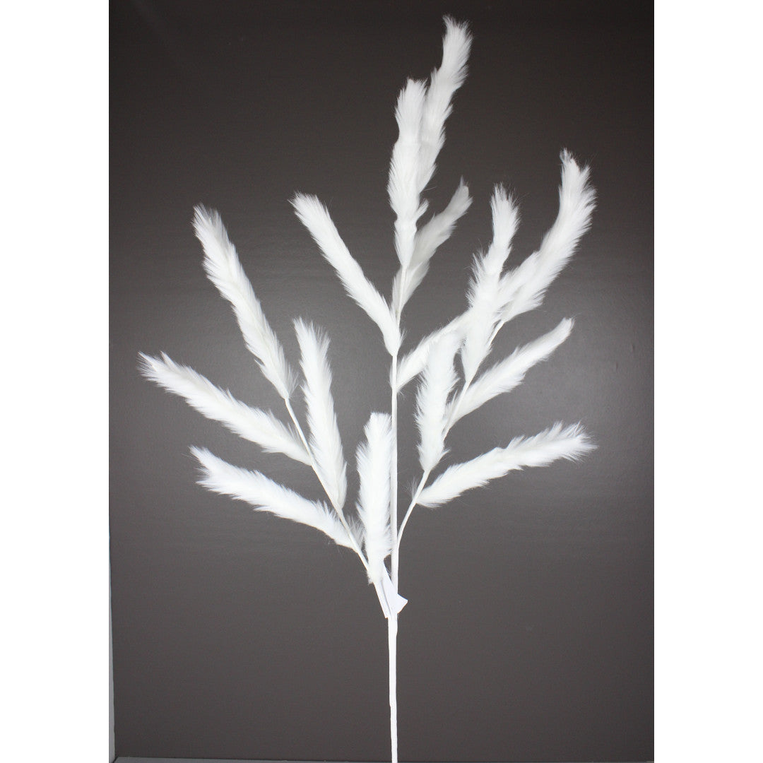 39" WHITE FAUX FEATHER SPRAY - 234971